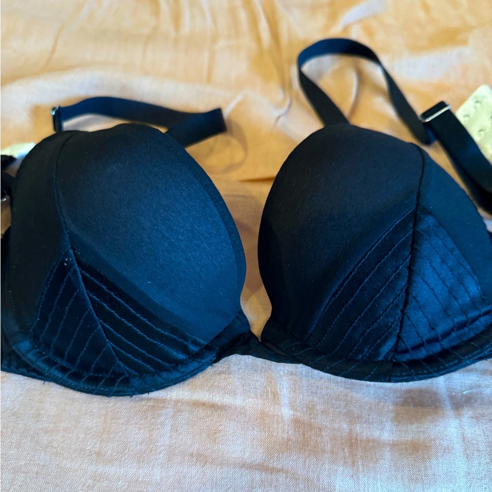 NWOT Black Sexy Fleur Du Mal Push Up Bra